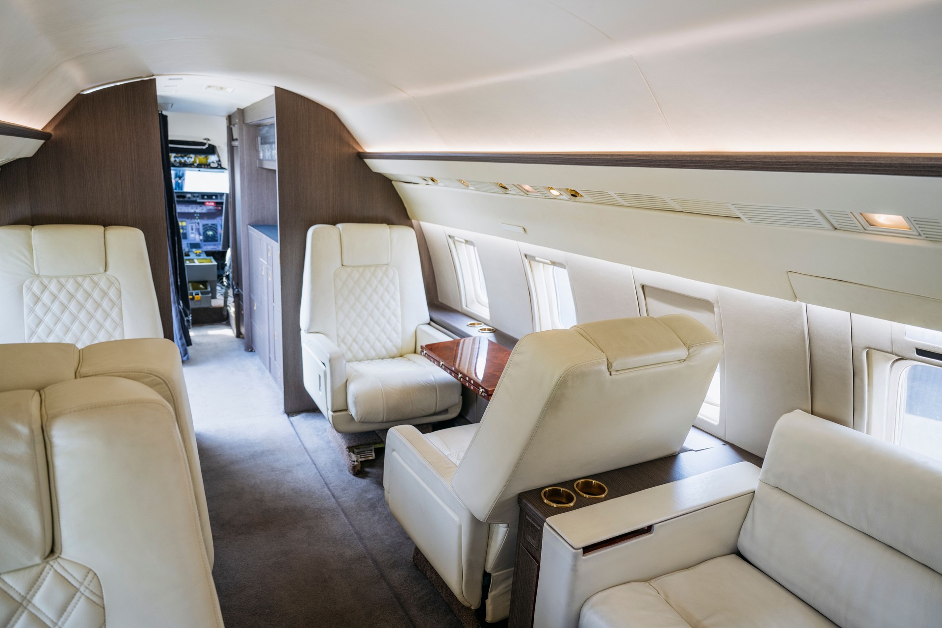 Interior of corporate jet